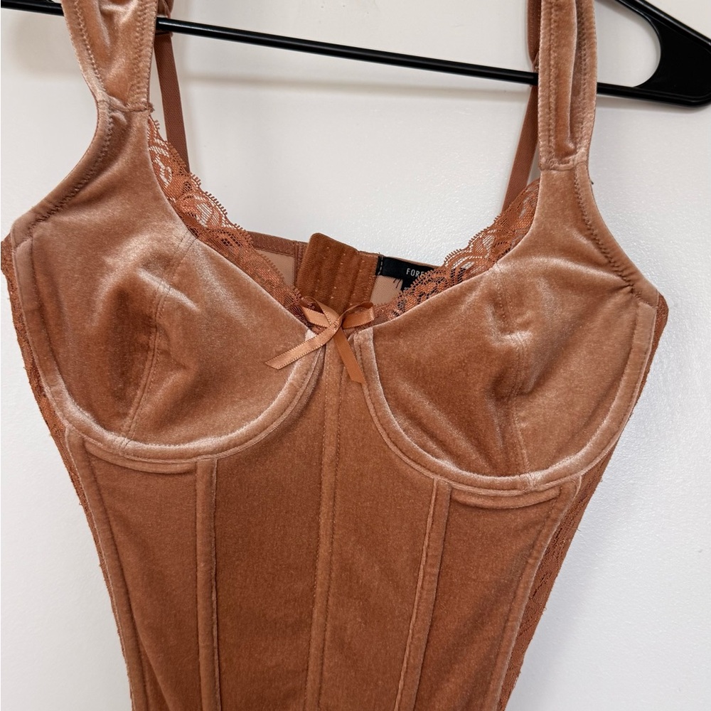 Forever 21 Brown Velvet Crop Top